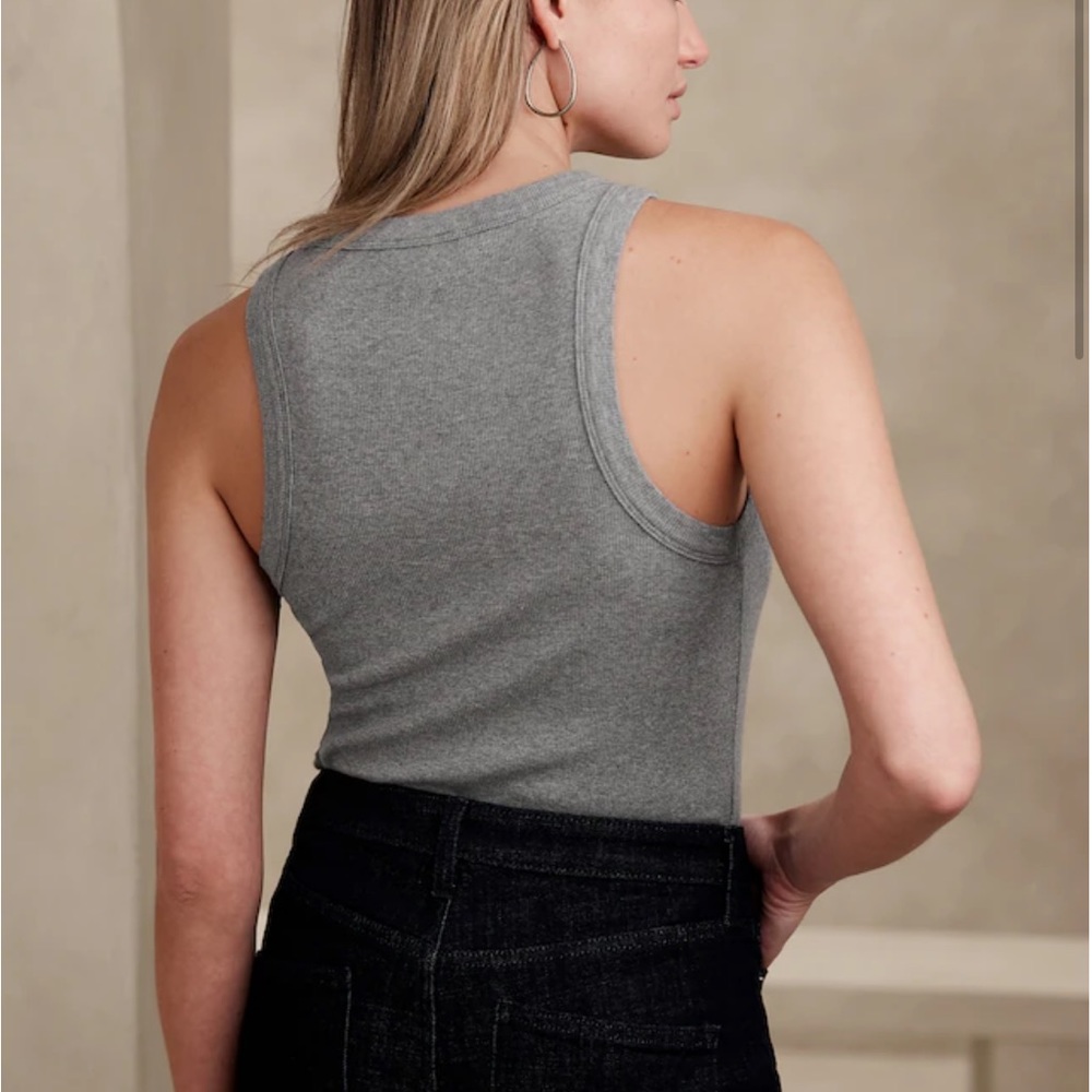2-pack gray ribbed fitted tank top - Picture 3 of 5